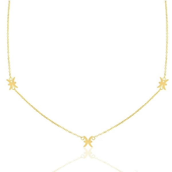 Say It With Pisces Necklace - Yellow Gold Plated