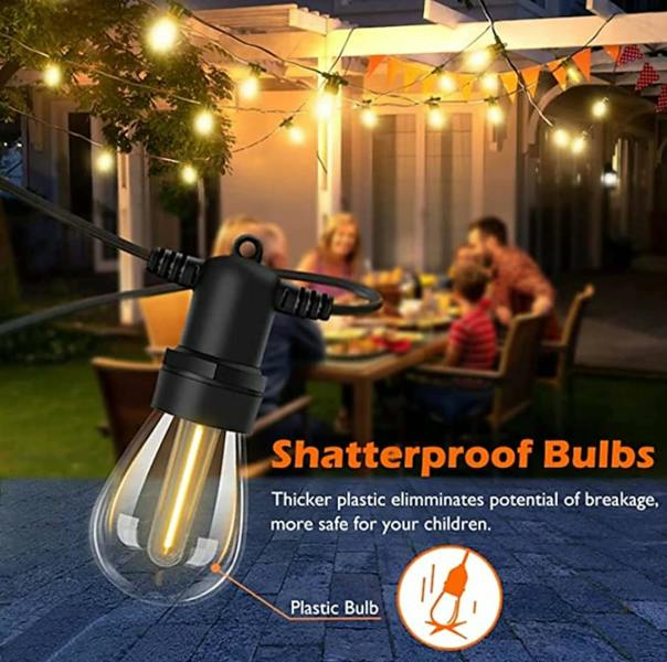 ENER-J 15m Fire Flame LED String Light Kit, Flickering Flame Bulb Effect