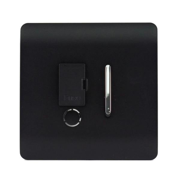 Trendi Switch 13 Amp Fused Spur with Flex Outlet in Matt Black
