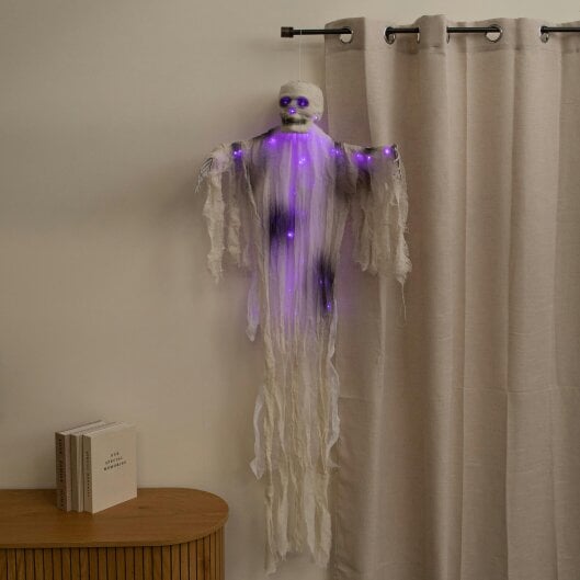 Samuel Alexander 1.47m Light Up Hanging Halloween Mummy with Purple LEDs