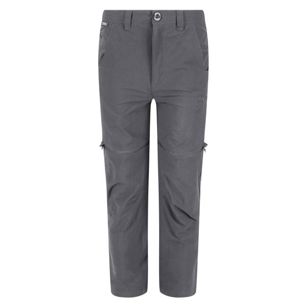 Regatta Childrens/Kids Highton Stretch Zip-Off Walking Trousers - Seal Grey