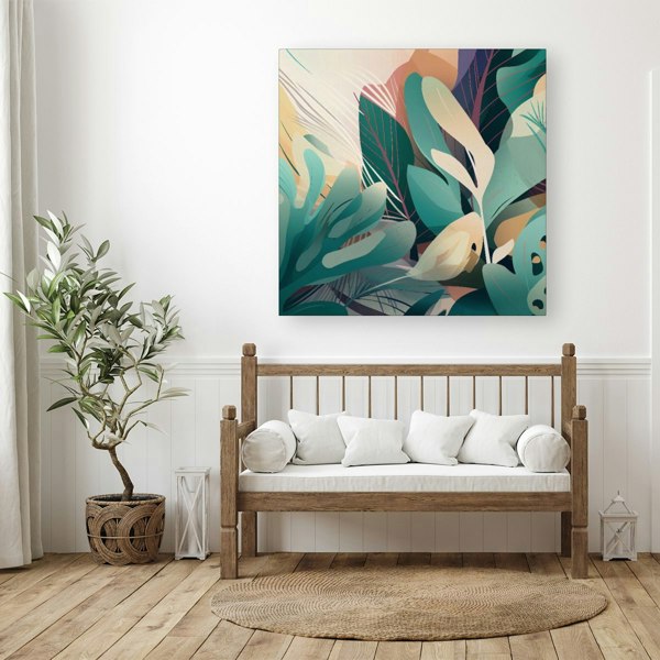 Warren Reed Abstract Tropical Leaves Canvas