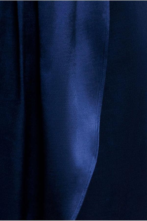 Satin Viscose Front Wrap Midaxi Dress - Navy DR4002
