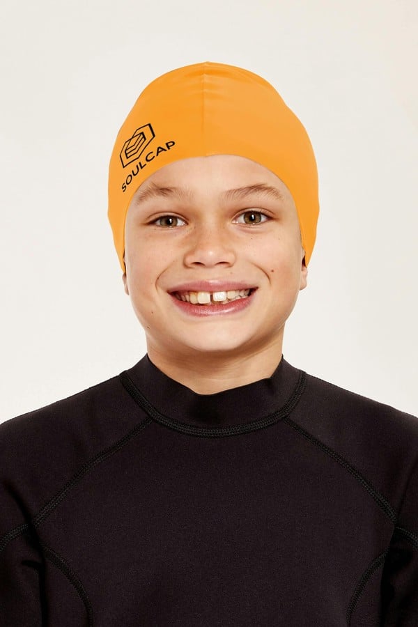 SOUL CAP Kids Swim Cap - Sunburst Orange - R