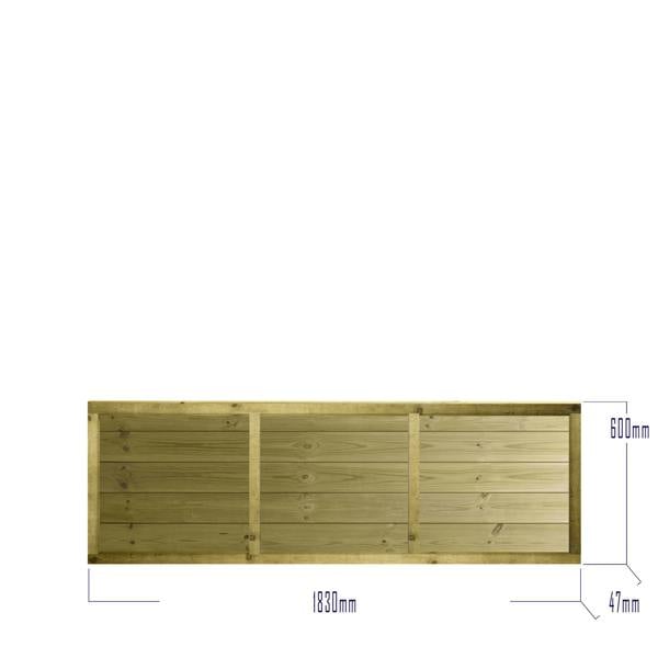 [amazon variation] ultimate t&g horizontal fence panel [6ft x 1ft, 2ft, 3ft, 4ft] 5
