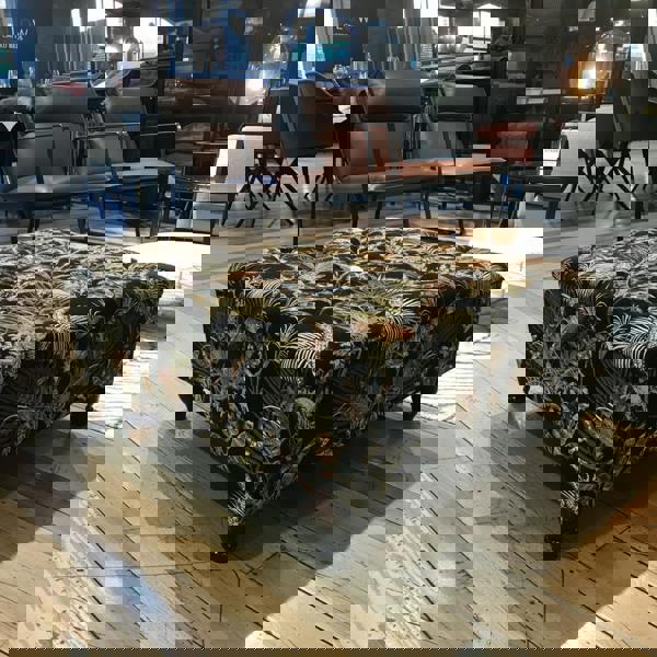 Square handmade tufted footstool with storage UK
