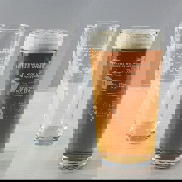 Personalised Memento Company Personalised Vintage Football Supporter's Pint Glass