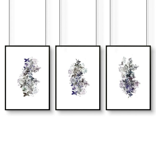 Prints for bedrooms | set of 3 Shabby Chic Floral wall art