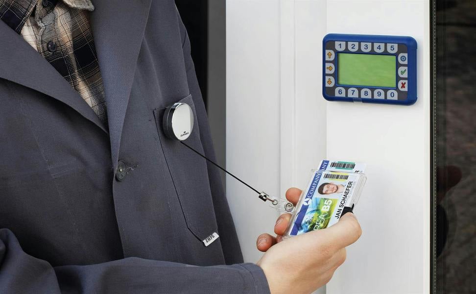 Durable Secure Retractable Chrome Badge Reels for ID & Keys | 10 Pack | Silver