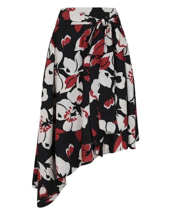 HotSquash Asymmetric Hem Skirt with Bow Ties