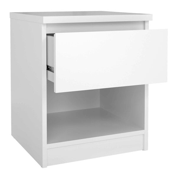 Wyld Haus Budapest White Wooden Bedside Table 1 Drawer 1 Shelf