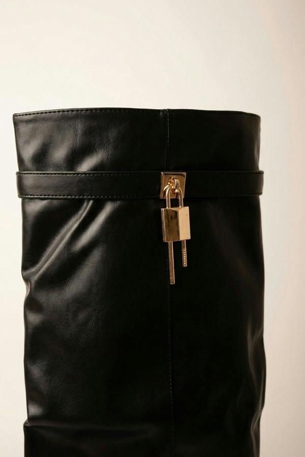 Cordelia Knee High Slouch Boots - Black