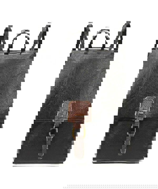 Kitise Retro Style Buckle Closure Faux Leather Backpack