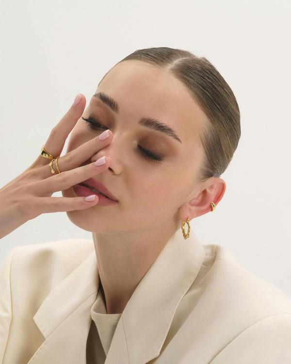 18K Gold Geometric Stacking Ring - Rings - Elk & Bloom