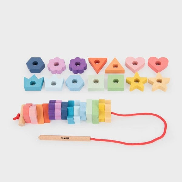 tickit Rainbow Wooden Lacing Shapes