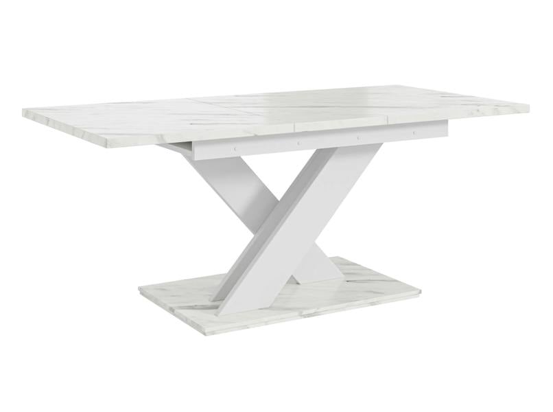 PHD Furniture BRONX Extendable Dining Table 140–180cm – White Bianco Marble Effect
