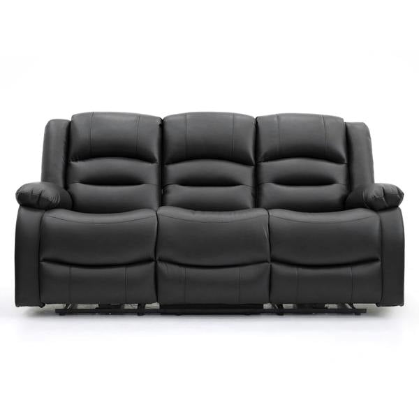 Furnishings For Less Arlo Leather Like 3 Seater Electric Reclining Sofa With USB + Drinks Tray