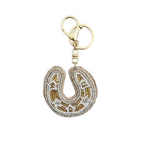 Gold Trip Lucky Horseshoe Beaded Keyring