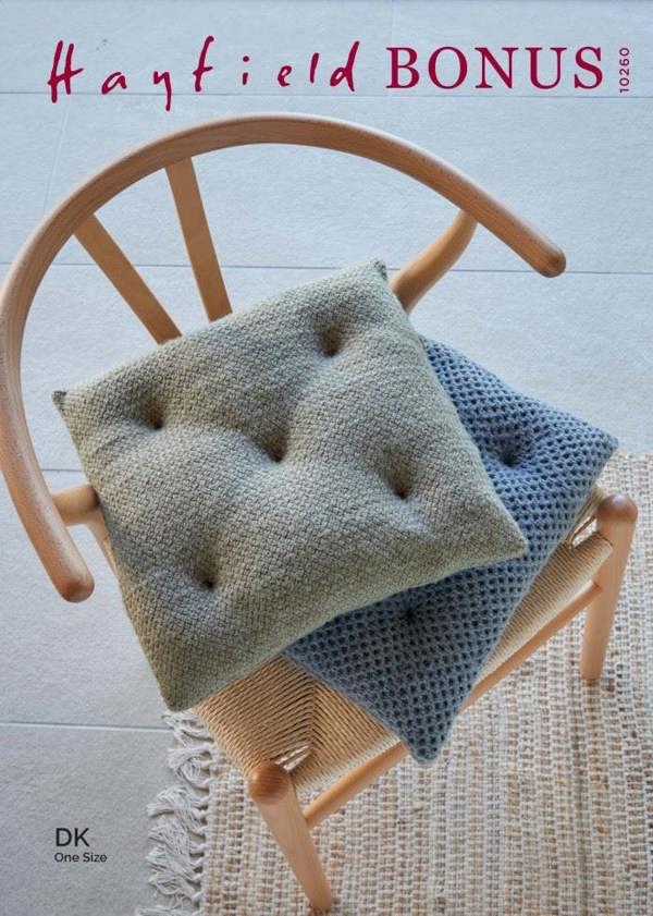 Hayfield Bonus DK Knitting Pattern 10260, Cushions One Size