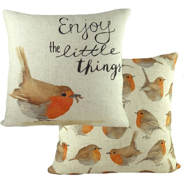 Evans Lichfield Robin Cushion Cover - Brown/Orange/Off White