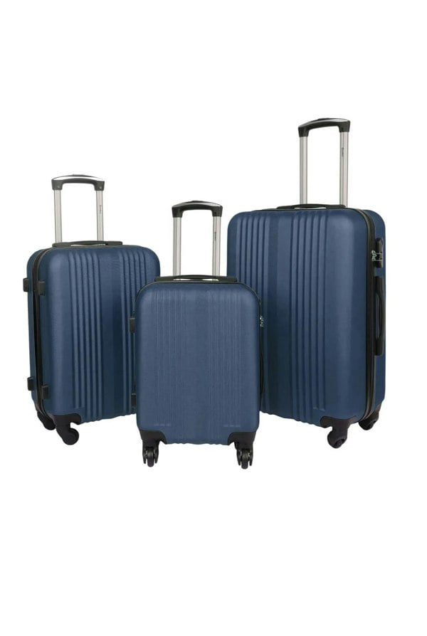 Groundlevel Delta Stripe 3 Piece Luggage Set