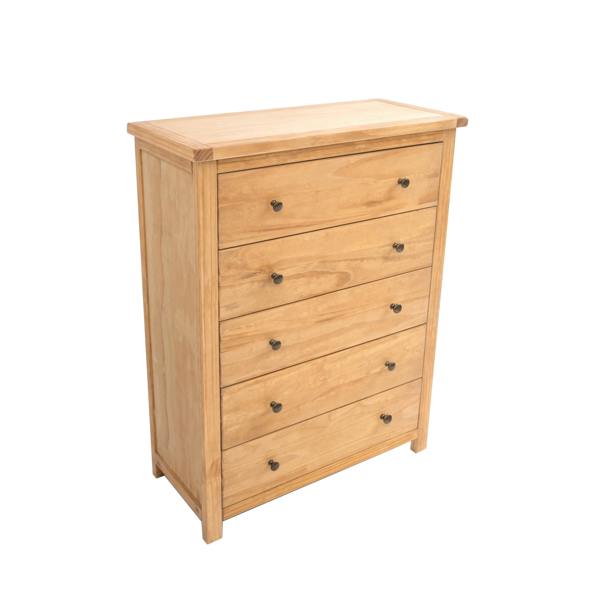 Cabinet Bits Lugo 5 Drawer Chest of Drawers Brass Knob