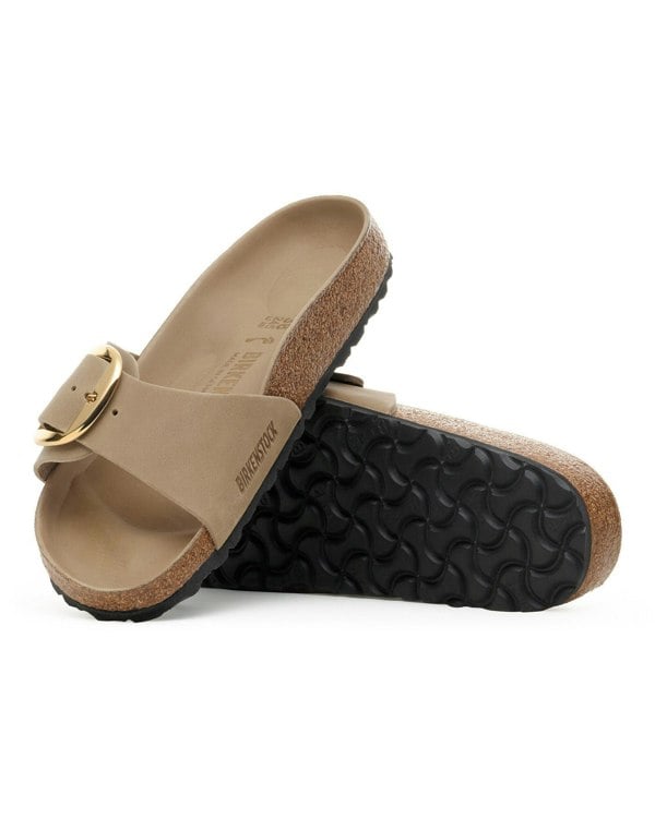 Birkenstock Madrid Big Buckle Oiled Leather Womens Sandals - Tobacco Brown - CHO - Designer Womens Sandals