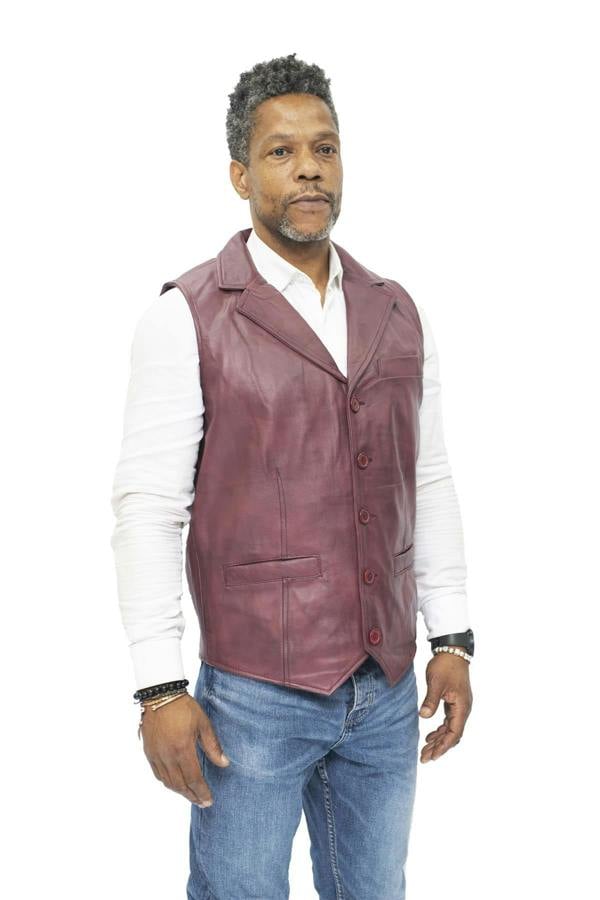 Infinity Leather Mens Smart Classic Leather Waistcoat-Bristol