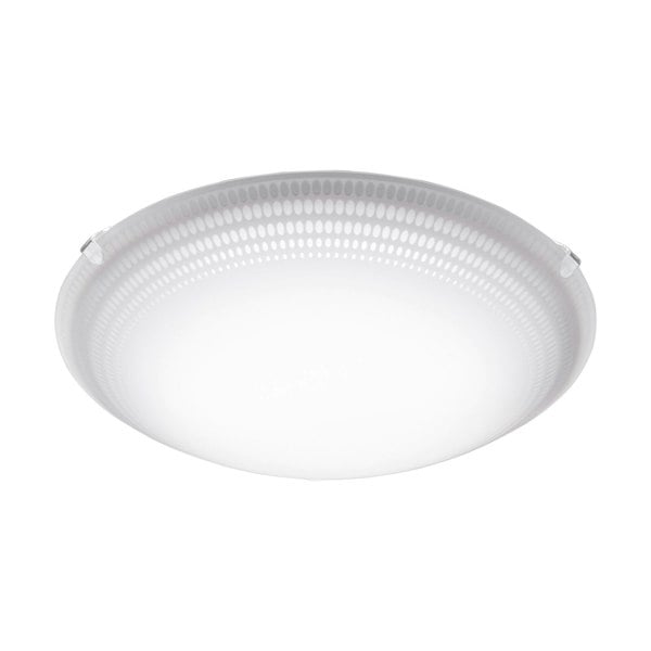 Wall Flush Ceiling Light Colour White Shade White Clear Glass Bulb LED 11W Incl Loops