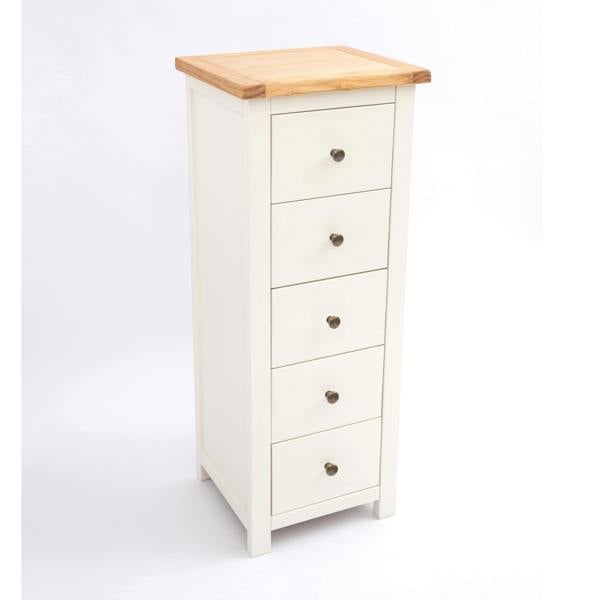 Cabinet Bits Maggiori 5 Drawer Narrow Chest of Drawers Brass Knob