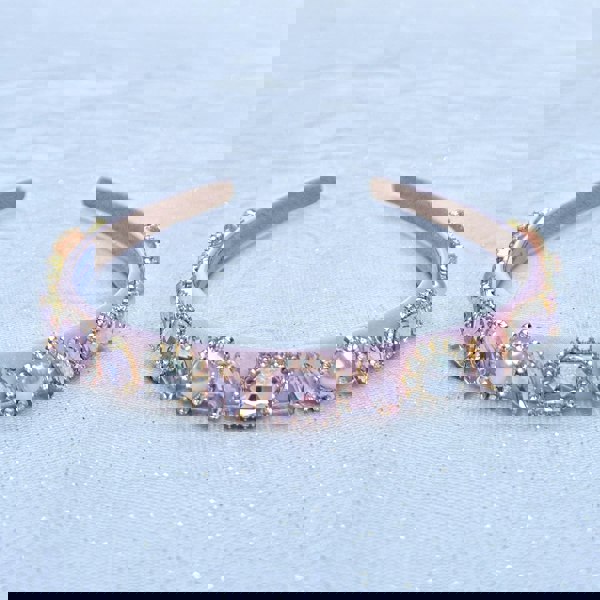 Pink Jewelled Headband Slim Hair Band Vintage