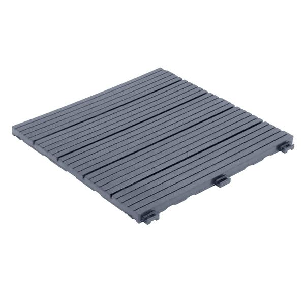 cosmpolitan (pack of 10) eco interlocking 30x30cm decking tiles in cool grey