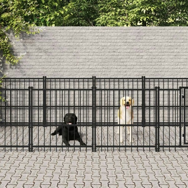 Berkfield Outdoor Dog Kennel Steel 16.89 m�__