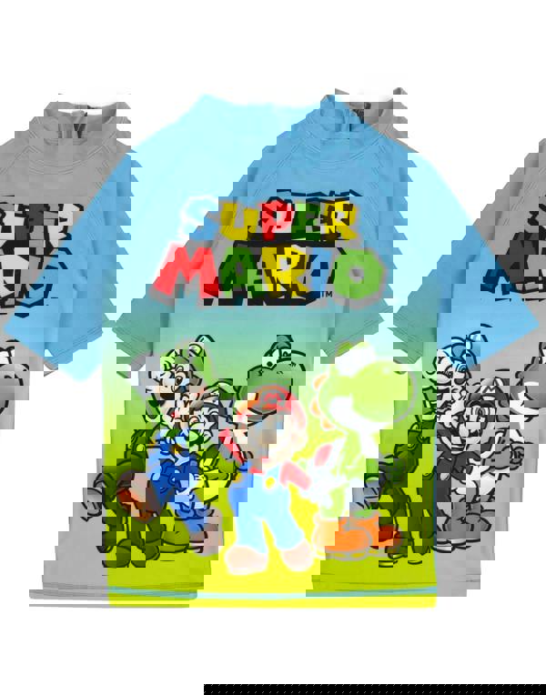 Nintendo Boys Blue Mario & Luigi Placement Print 2 Piece Swim Set