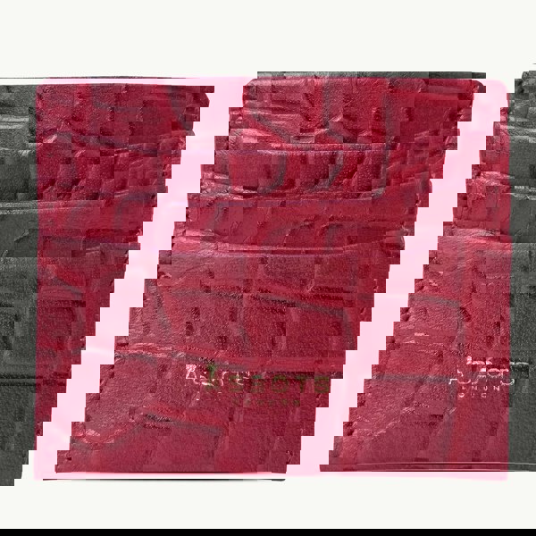 Assots London 'FANN' Paprika Red Vintage leather Compact RFID Credit Card Holder