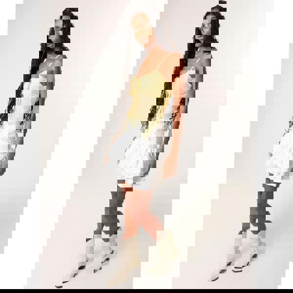 Pink Vanilla Broderie Ruffle Mini Skirt