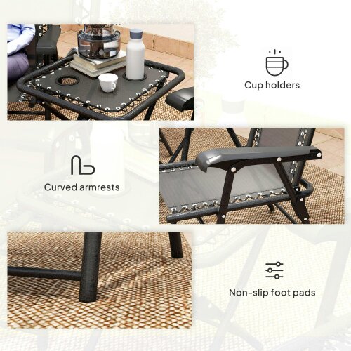 Wyld Haus Lacotte Metal Black 3 Piece Garden Mesh Bistro Set Garden Outdoor Table And Chair