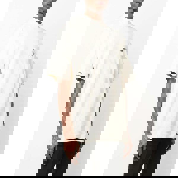 Balenciaga Embroidered Logo Blue Stripe Political Campaign T-Shirt   in  White