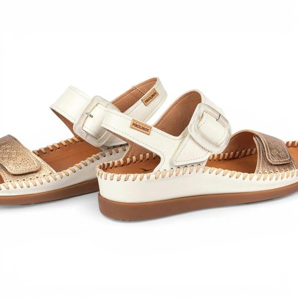 Pikolinos Cadaques - Women's White Leather Lightweight Wedge Sandals