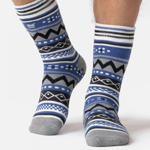 Heat Holders 2 Pairs Mens Thermal Slipper Socks 2.6 TOG Non Slip Double Layer Warm Socks