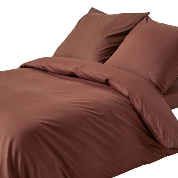 HOMESCAPES Crisp & Cool 200 TC Egyptian Cotton Percale Duvet Cover Set, European Size