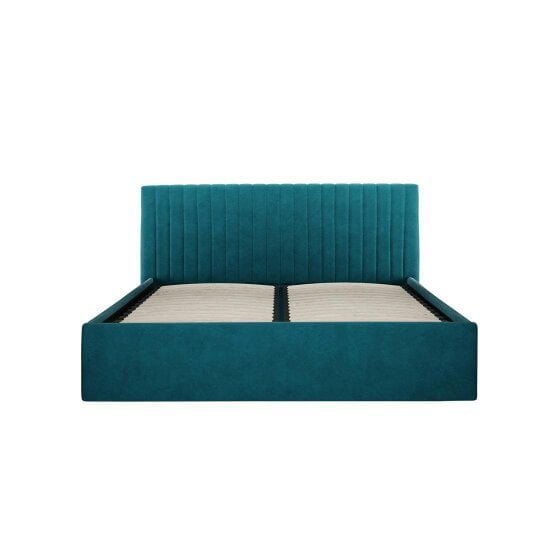 Wyld Haus Dublin Teal Blue 4ft6 Double Ottoman Bed with Ribbed Headboard