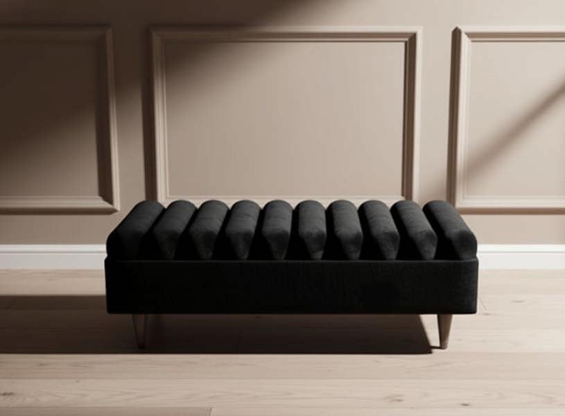 Stylish panel ottoman bench with hidden compartment UK - ISTOOLS