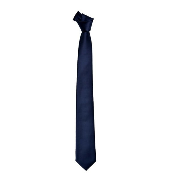 David WeJ Plain Woven Tie - Navy