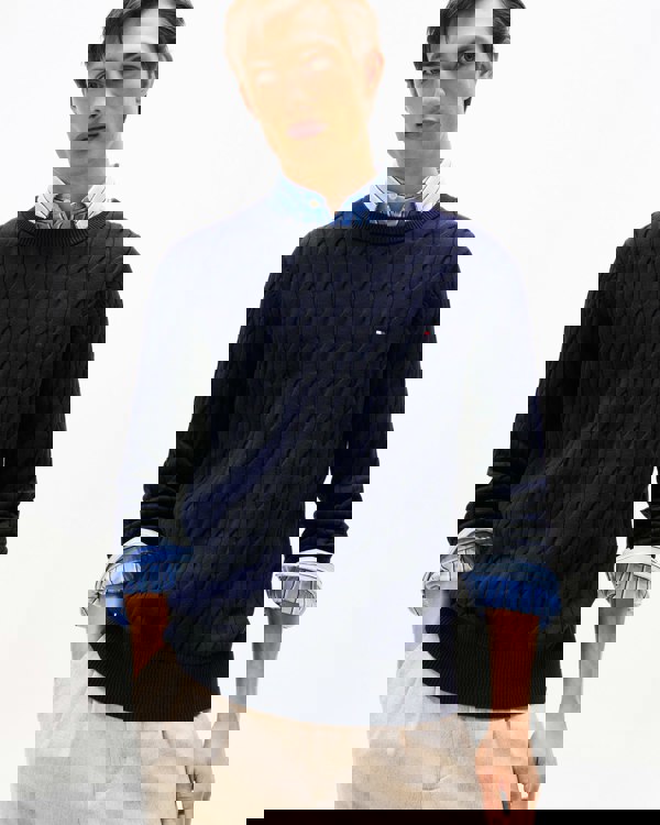 Tommy Hilfiger Classic Cable Mens Crew Jumper - Desert Sky