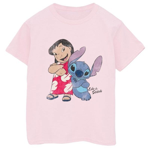 Lilo & Stitch Girls Classic Cotton T-Shirt - Baby Pink