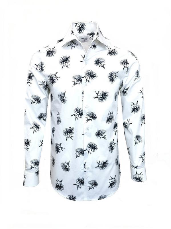 White & Black Floral Shirt