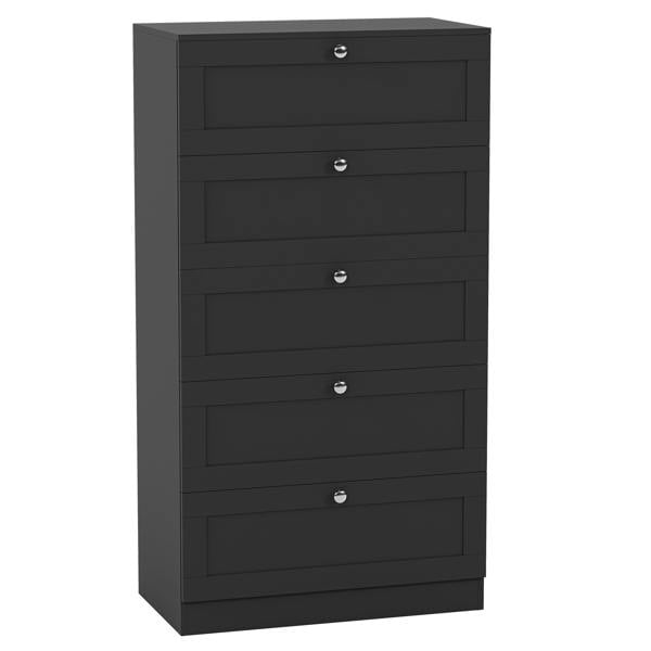 Vida Designs Altino 5 Drawer Chest, Black