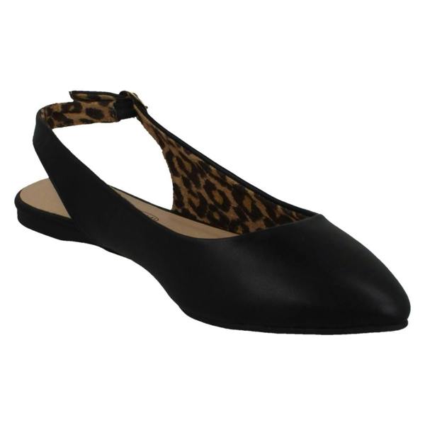 Spot On Ladies Spot On Flat Slingback Pointed Toe Shoes F80461