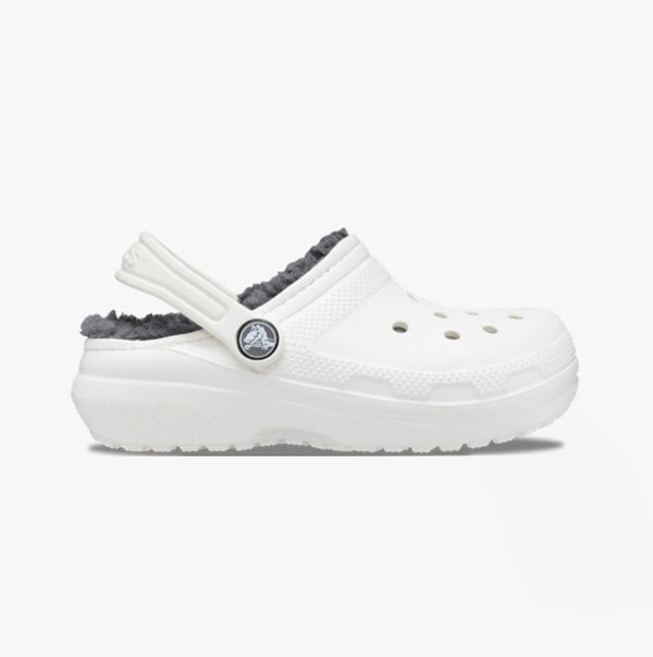 Crocs 207010-10M CLASSIC LINED Kids Clogs White/Grey